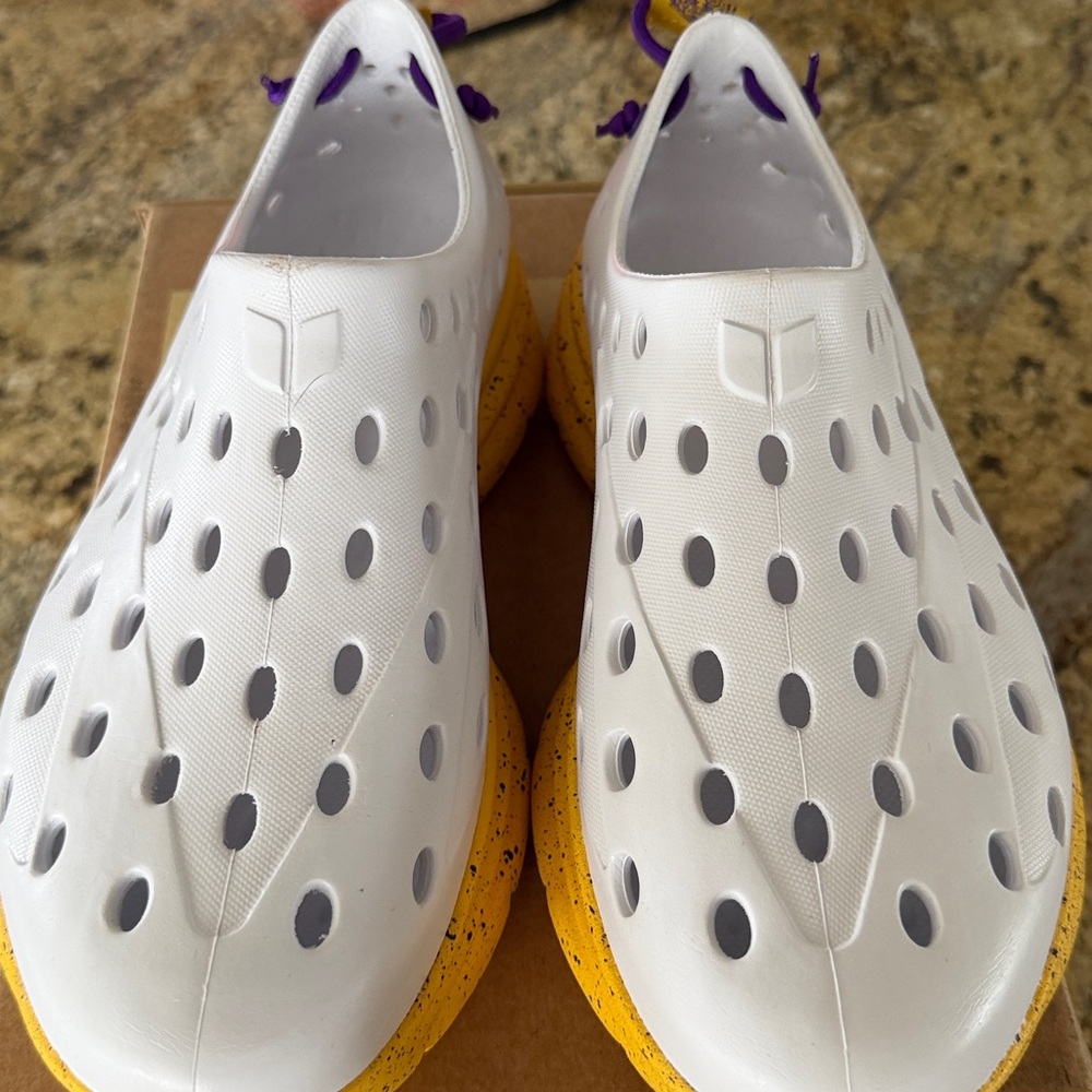 REVIVE New W/O tags 
LSU White and Yellow Slip-On Shoes. - Picture 4 of 8